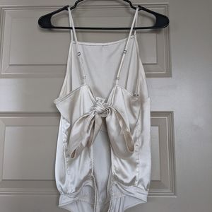 A&F satin bow bodysuit